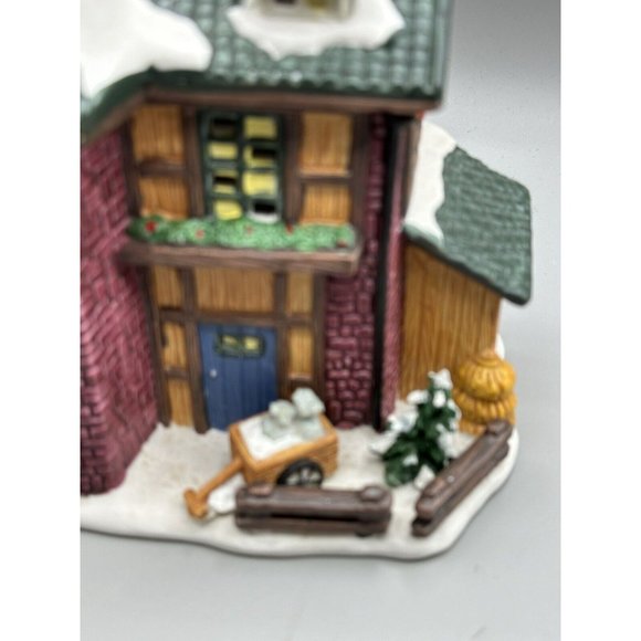Christmas Delights House Glass Windows Inside Scene Porcelain Hand Painted Chin - Picture 3 of 12